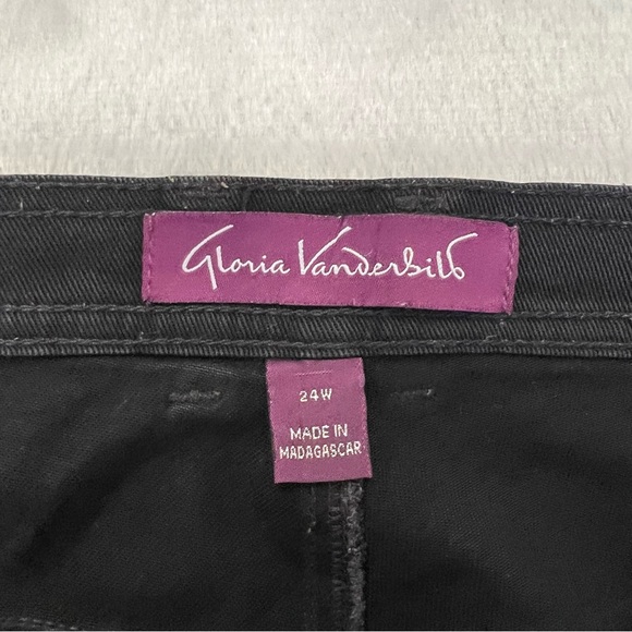 Gloria Vanderbilt Black Tapered Leg Stretch Jeans Sz 24W EUC - Picture 3 of 7